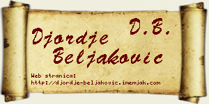 Đorđe Beljaković vizit kartica